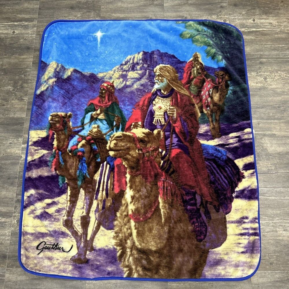 Northwest Gauthier Fleece Blanket Throw‎ Christmas Wise Men 3 Kings Maji